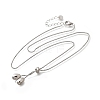 304 Stainless Steel Teardrop Pendant Lariat Necklaces for Women NJEW-U031-01P-2