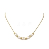 Natural Cultured Freshwater Pearl Rice Beaded Necklaces with Brass Round Snake Chains NJEW-JN06399-3