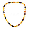 Natural Amber Hexagon Beaded  Necklaces for Women G-T138-238-2