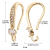 Brass Micro Pave Clear Cubic Zirconia Earring Hooks ZIRC-YW0001-02G-3