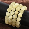 Natural Golden Silk Jade Round Beaded Stretch Bracelets for Women BJEW-F535-01E-1
