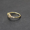 Brass Micro Pave Clear Cubic Zirconia Finger Rings FS-WGF1294-01-4