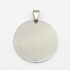 DIY Materials 201 Stainless Steel Flat Round Hand Stamping Blank Tag Pendants X-STAS-O044-125-2