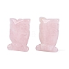 Natural Rose Quartz Owl Figurine DJEW-N005-05E-1
