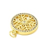 Rack Plating Brass Micro Pave Cubic Zirconia Pendants KK-D359-21G-2