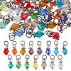 90Pcs 15 Colors Transparent Electroplate Glass Pendants PALLOY-FH00173-1