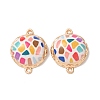 Printed Alloy Enamel Connector Charms AL-CBA2638-01-2