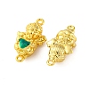 Brass Enamel Elephant Connector Charms KK-H497-01G-3