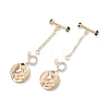 Brass Clear & Green Cubic Zirconia Toggle Clasps KK-N232-467-2