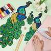 3Pcs 3 Styles Peacock PVC Sequin Iron on Cloth Patches PATC-FG0001-94-3