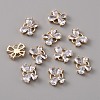 Brass Pave Clear Cubic Zirconia Connector Charms ZIRC-TAC0003-07-2