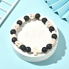 Dyed Natural & Synthetic Mixed Gemstone Skull & Cross Beaded Stretch Bracelets BJEW-TA00272-01-2