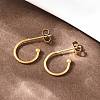 C-Shaped 304 Stainless Steel Stud Earrings EJEW-Z154-01G-01-2