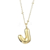1Pc Initial Letter Brass Pendant Necklaces NJEW-YW0001-24J-1