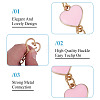 6Pcs 3 Styles Alloy Enamel Heart Link Bag Extender Chains KEYC-TAC00058-4