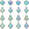 CHGCRAFT 16Pcs 4 Style Rack Plating Rainbow Color Alloy Pendants FIND-CA0005-73-1