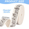 Musical Note Print Polyester Ribbon OCOR-WH0091-25-2