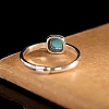 Synthetic Turquoise with 925 Sterling Silver Finger Rings RJEW-C155-03-3
