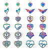 24Pcs 12 Style Rainbow Color Alloy Pendants FIND-TA0003-91-1