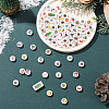 100Pcs Christmas Theme Printed Opaque Acrylic Beads OACR-SP0001-93-7