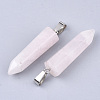 Natural Rose Quartz Point Pendants G-R220-34Q-2