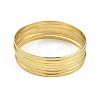 7Pcs Flat Vacuum Plating 201 Stainless Steel Bangles Sets for Women BJEW-F476-07G-02-1