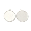 Flat Round Brass Pendant Cabochon Settings KK-K414-14G-S-1