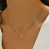 Stainless Steel Double Ring Twisted Chian Necklaces for Women's Casual Daily Wear LI6348-1