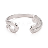 304 Stainless Steel Snake Wrap Open Cuff Ring for Women RJEW-C025-18P-3
