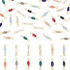 40pcs 10 colors Electroplated Glass Links Connectors KK-FH0003-10-1