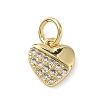 Brass Micro Pave Clear Cubic Zirconia Charms KK-A273-04G-1