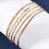 5Pcs 304 Stainless Steel Bangle Set for Women BJEW-S162-01B-G-3