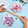 2Pcs 2 Colors Polyester Camellia Brooches JEWB-FG0001-64A-3