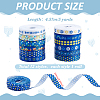 12 Rolls 12 Colors Hanukkah Polyester Printed Grosgrain Ribbon OCOR-PH0005-50-2