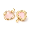 Brass Micro Pave Clear Cubic Zirconia Pendants KK-A304-26G-02-3