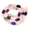 Natural Quartz Crystal & Amethyst & Rose Quartz & Prehnite Beads Strands G-T138-20-3