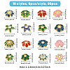 96Pcs 16 Styles Alloy Enamel Bead Caps FIND-CA0011-46-2