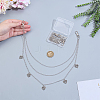 2Pcs 2 Styles Brass Heart Cross Charm Bag Decorative Chains HJEW-PH02057-5