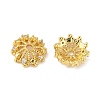 Brass Micro Pave Clear Cubic Zirconia Bead Caps KK-V015-08G-01-1