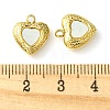 Ion Plating(IP) 304 Stainless Steel Pave Shell Heart Charms FIND-Z028-15G-3