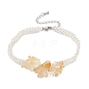 Handmade Glass Seed Beaded & Natural Citrine Chips Beaded Bracelets for Women BJEW-MZ00225-01-2