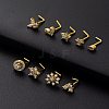 316L Surgical Stainless Steel Clear Cubic Zirconia L-Shaped Nose Rings WG135CD-23-1