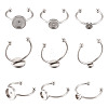 9Pcs 3 Styles 304 Stainless Steel Cuff Pad Ring Settings STAS-PJ0001-16P-1