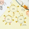 Starfish & Cross & Shell Alloy Charm Bracelet BJEW-FS00015-4