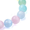 Macaron Color 10mm Round Dyed Natural Selenite Beaded Bracelets BJEW-JB10781-4