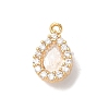 Brass Micro Pave Clear Cubic Zirconia Pendants KK-M294-12G-1