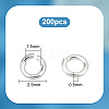   200Pcs Rhodium Plated 925 Sterling Silver Jump Rings STER-PH0001-50-2