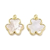 Brass Pave Shell Pendants KK-K365-08A-G-1