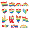 SUNNYCLUE 60Pcs 15 Style Rainbow Color Alloy Enamel Pendants ENAM-SC0003-23-1