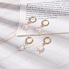 Natural Pearl Dangle Hoop Earrings EJEW-JE04964-2